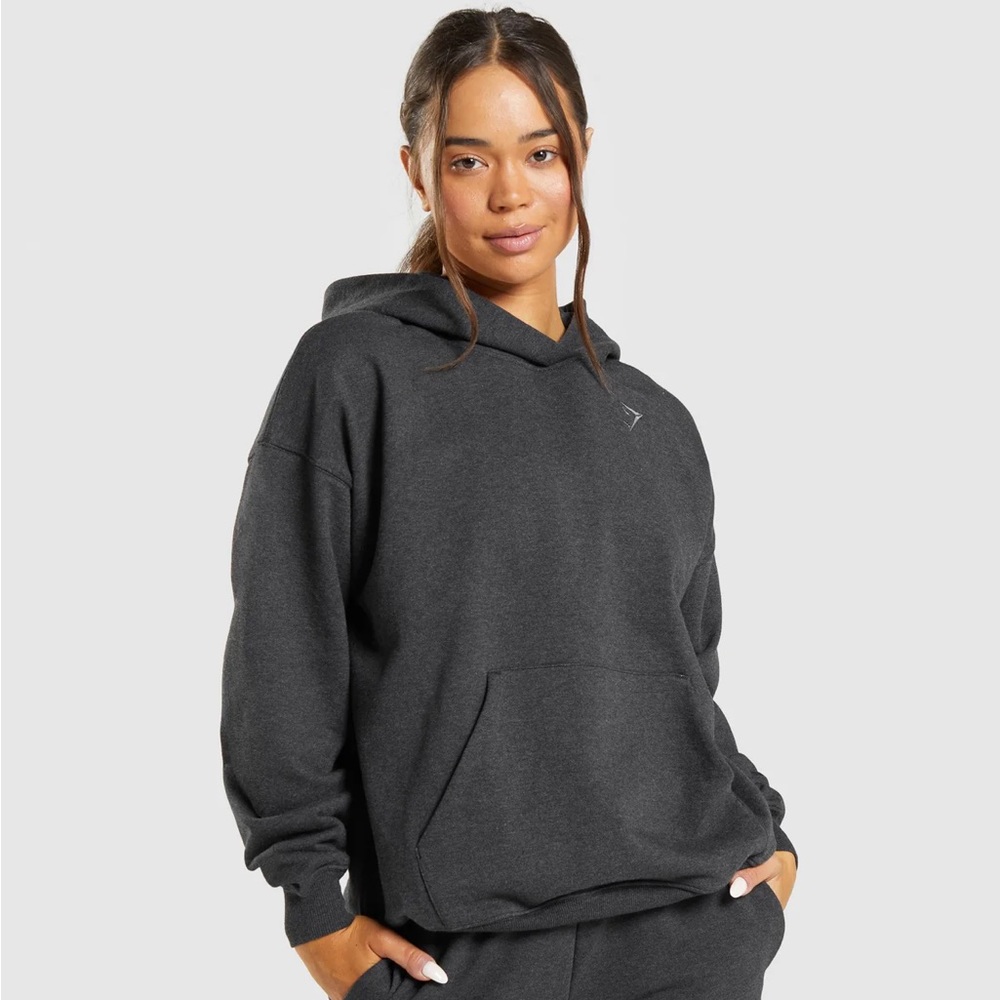 Gym Shark | REST DAY SWEATS HOODIE | Black Marl | S